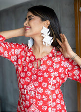 Gild Salwar Suit in Red Colour